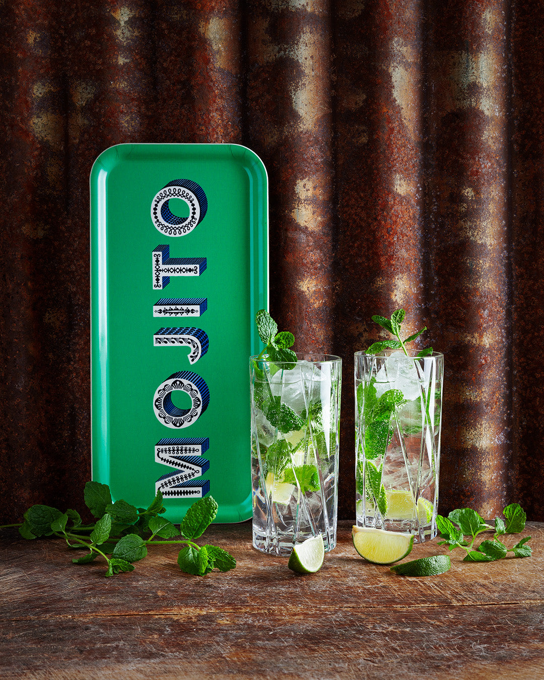 Jamida of Sweden Tablett Mojito Grün | 32x15 cm