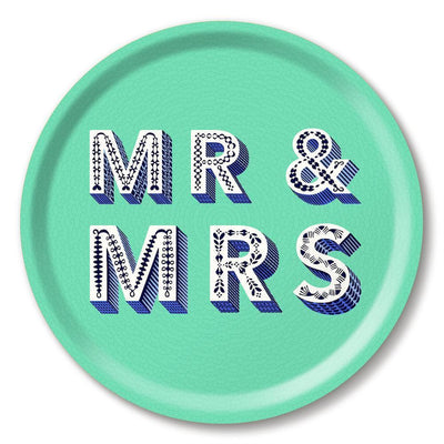 Jamida of Sweden Tablett Mr & Mrs Seafoam | ø 31 cm