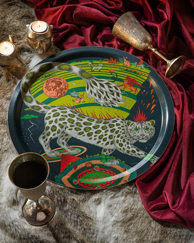 Jamida of Sweden Tablett Snow Leopard Forest | ø 39 cm