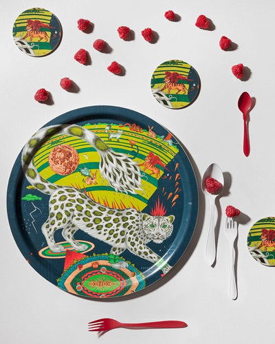 Jamida of Sweden Tablett Snow Leopard Forest | ø 39 cm