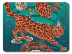 Jamida of Sweden Tischset Snow Leopard Teal klein | 29x21 cm
