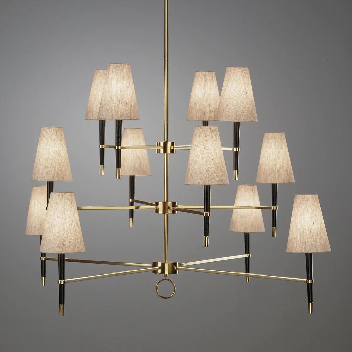 Jonathan Adler 12-flammiger Chandelier Deckenleuchter Ventana | Gold&Schwarz