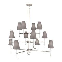Jonathan Adler 12-flammiger Chandelier Deckenleuchter Ventana | Silber & Weiß