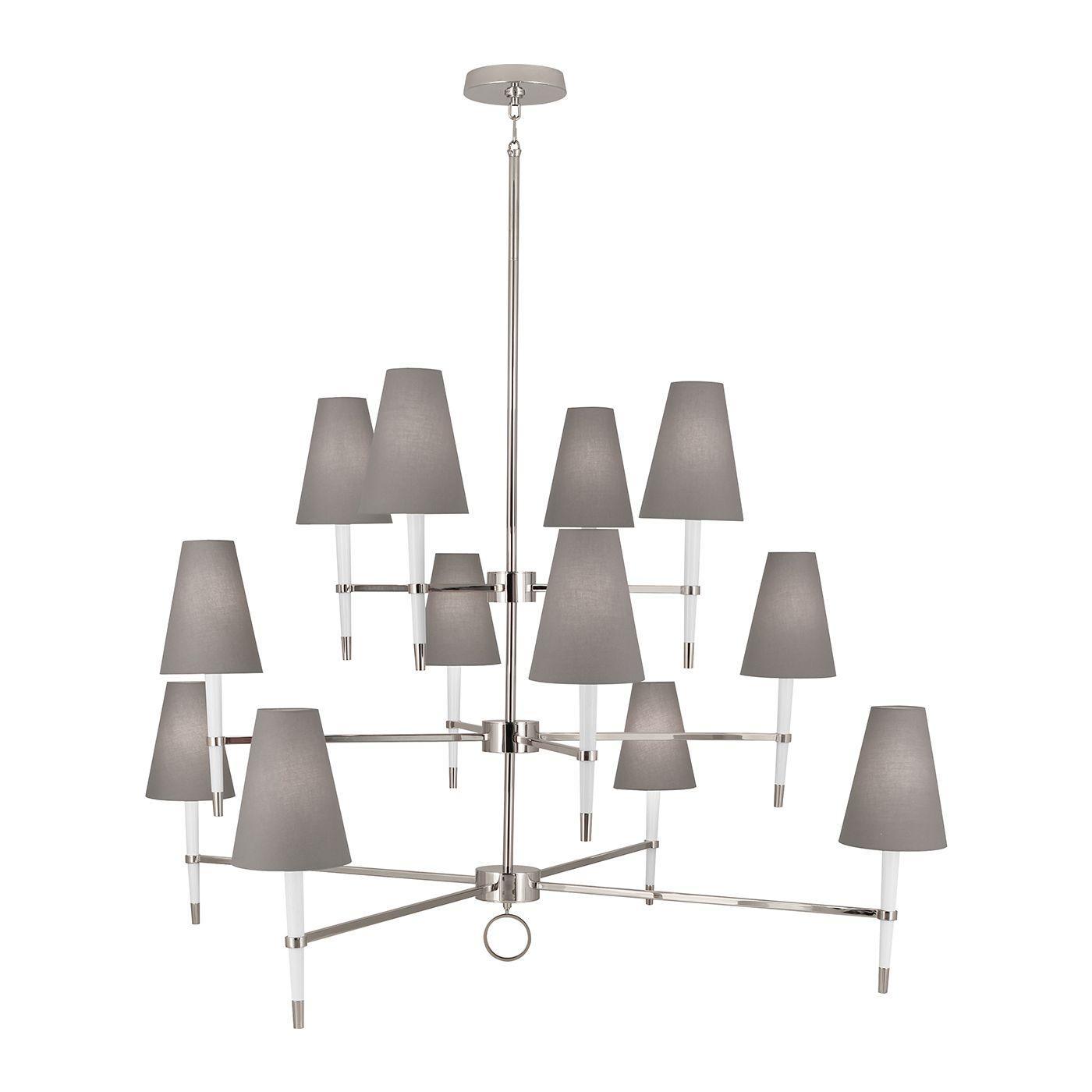 Jonathan Adler 12-flammiger Chandelier Deckenleuchter Ventana | Silber&Weiß