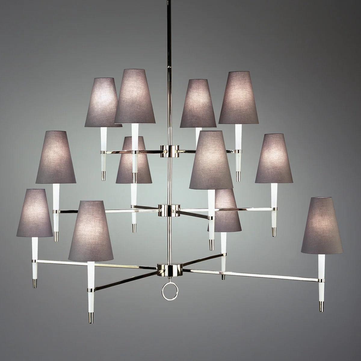 Jonathan Adler 12-flammiger Chandelier Deckenleuchter Ventana | Silber&Weiß