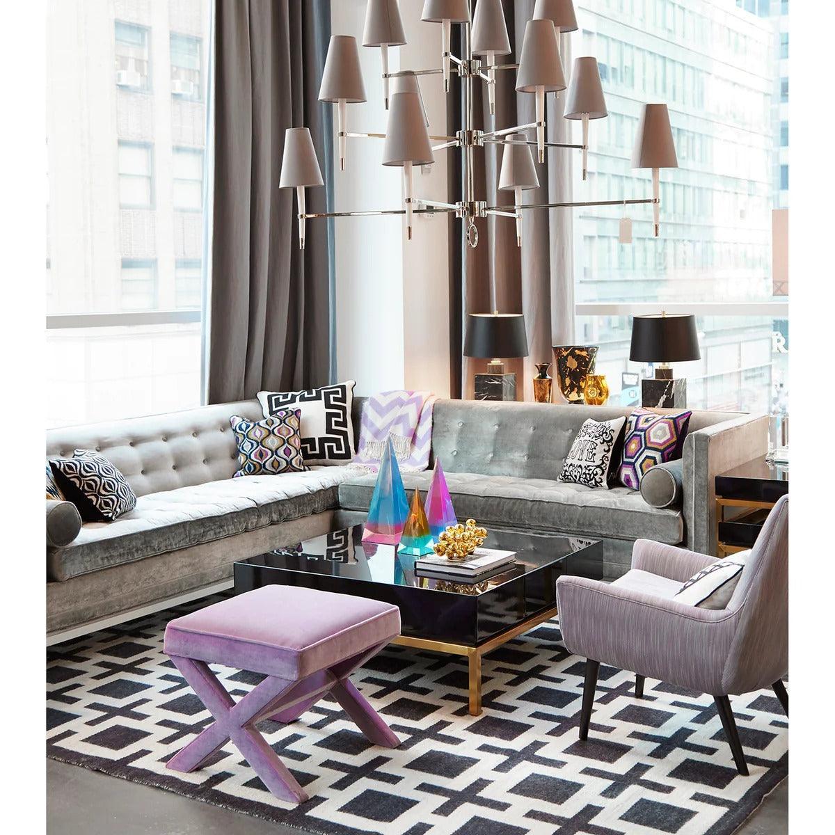 Jonathan Adler 12-flammiger Chandelier Deckenleuchter Ventana | Silber&Weiß