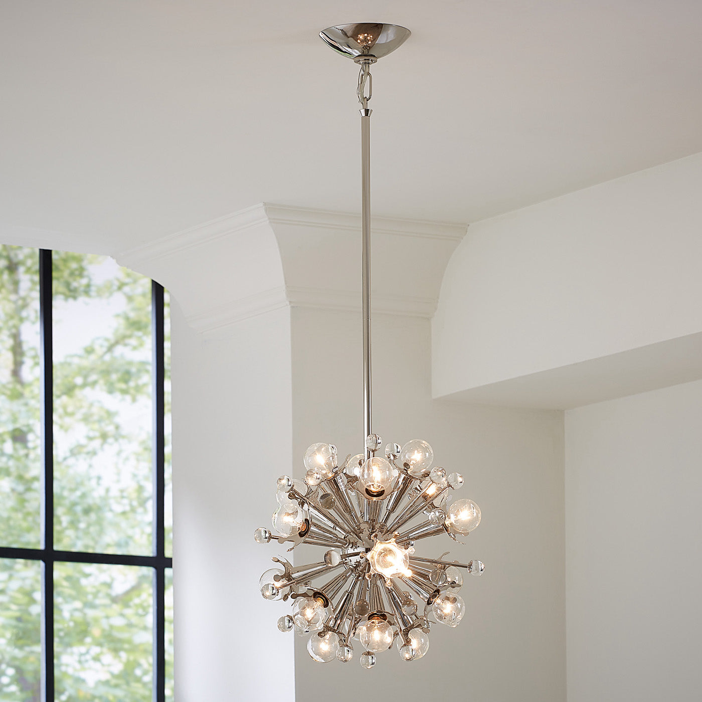 Jonathan Adler 18-flammiger Chandelier Deckenleuchter Sputnik | Silber