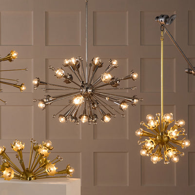 Jonathan Adler 24-flammiger Chandelier Deckenleuchter Sputnik | Silber