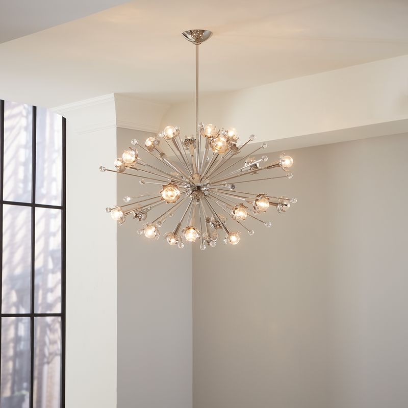 Jonathan Adler 24-flammiger Chandelier Deckenleuchter Sputnik | Silber