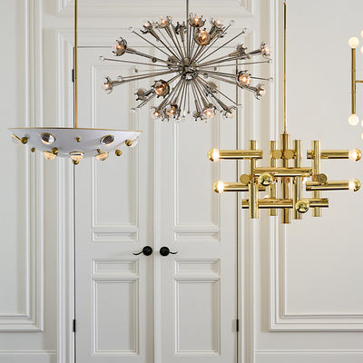 Jonathan Adler 24-flammiger Chandelier Deckenleuchter Sputnik | Silber