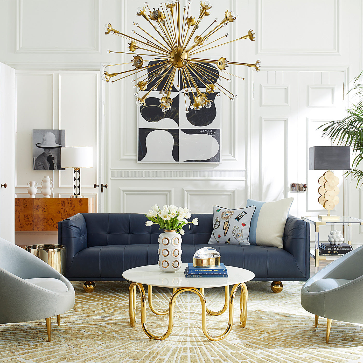 Jonathan Adler 24-flammiger Giant Kronleuchter Chandelier Sputnik | Gold