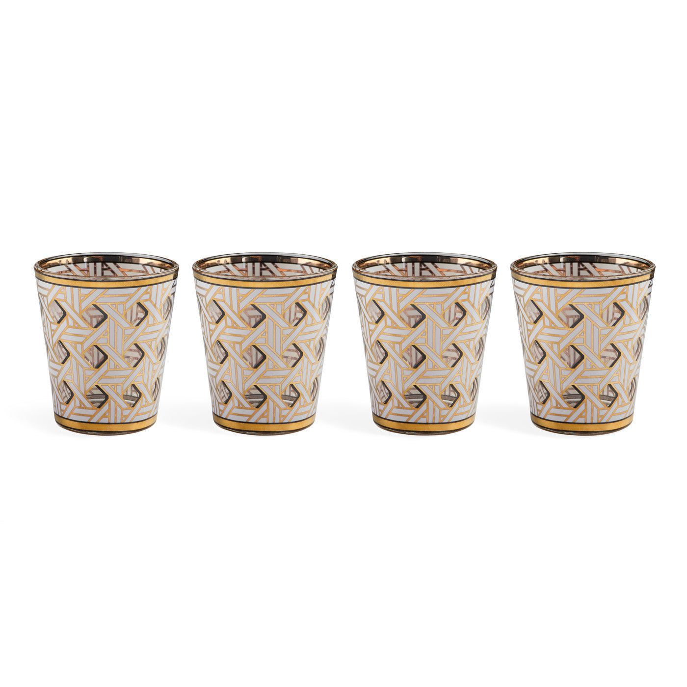Jonathan Adler 4er Set Trinkgläser Basketweave