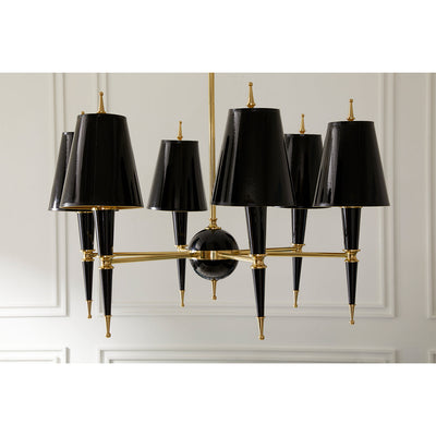 Jonathan Adler 6-flammiger Kronleuchter Chandelier Versailles | Schwarz