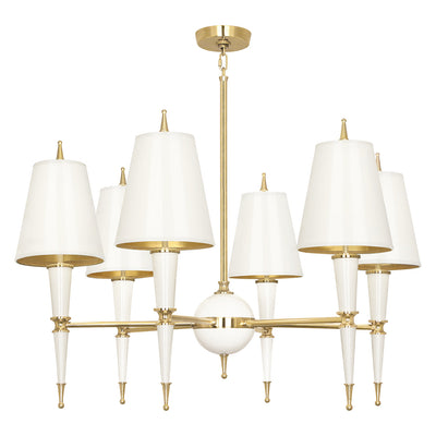 Jonathan Adler 6-flammiger Kronleuchter Chandelier Versailles | Weiß