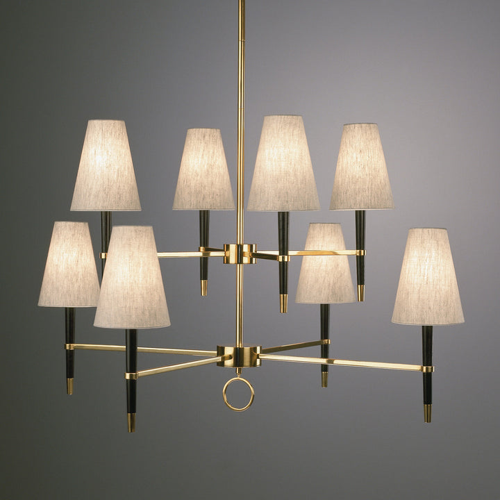 Jonathan Adler 8-flammiger Kronleuchter Chandelier Ventana | Gold & Schwarz