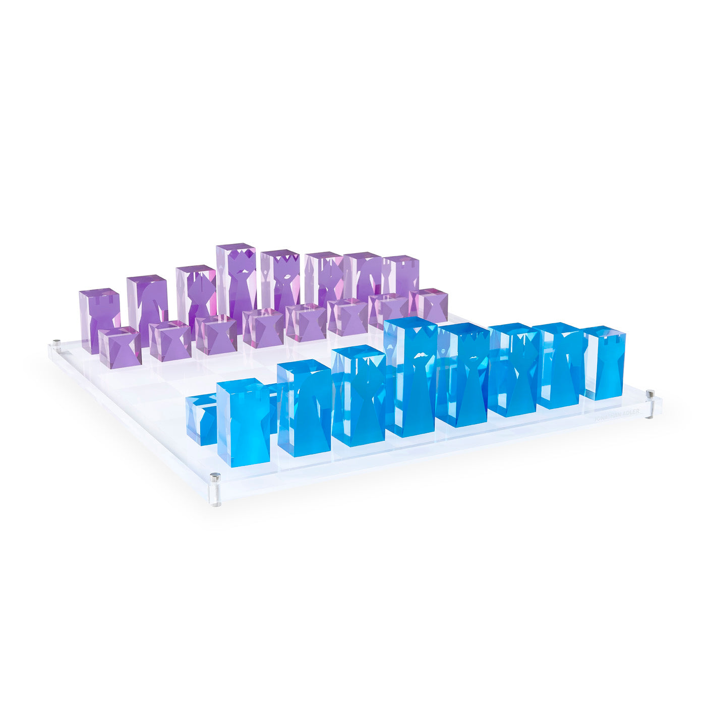Jonathan Adler Acryl Schachbrett | Blau & Lila