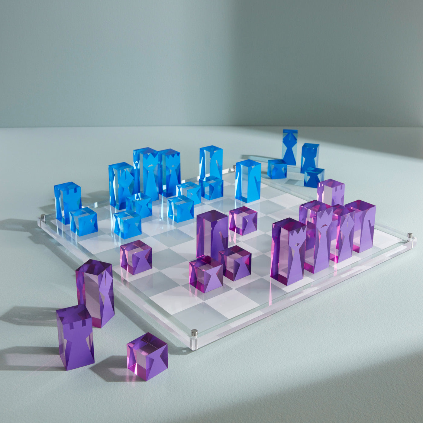 Jonathan Adler Acryl Schachbrett | Blau & Lila