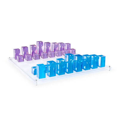 Jonathan Adler Acryl Schachbrett | Blau & Lila