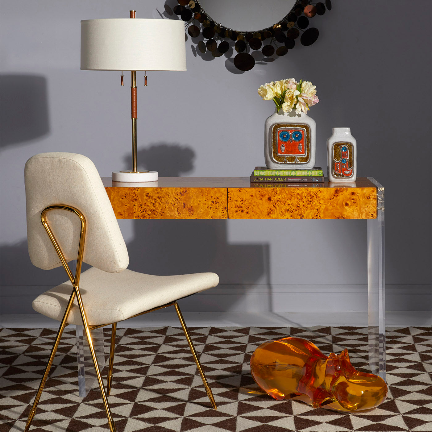Jonathan Adler Acryl Skulptur Giant Hippo | Orange