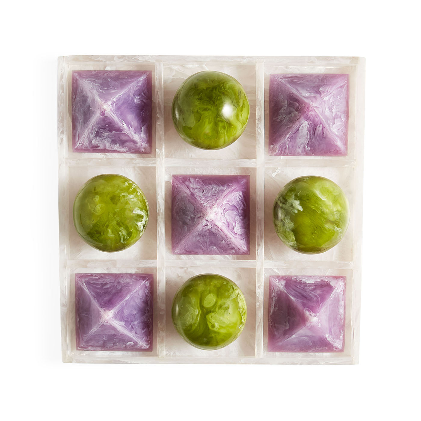 Jonathan Adler Acryl Tic-Tac-Toe Brettspiel Mustique | Lila & Grün