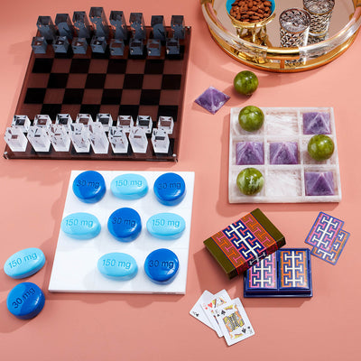 Jonathan Adler Acryl Tic-Tac-Toe Brettspiel Mustique | Lila & Grün