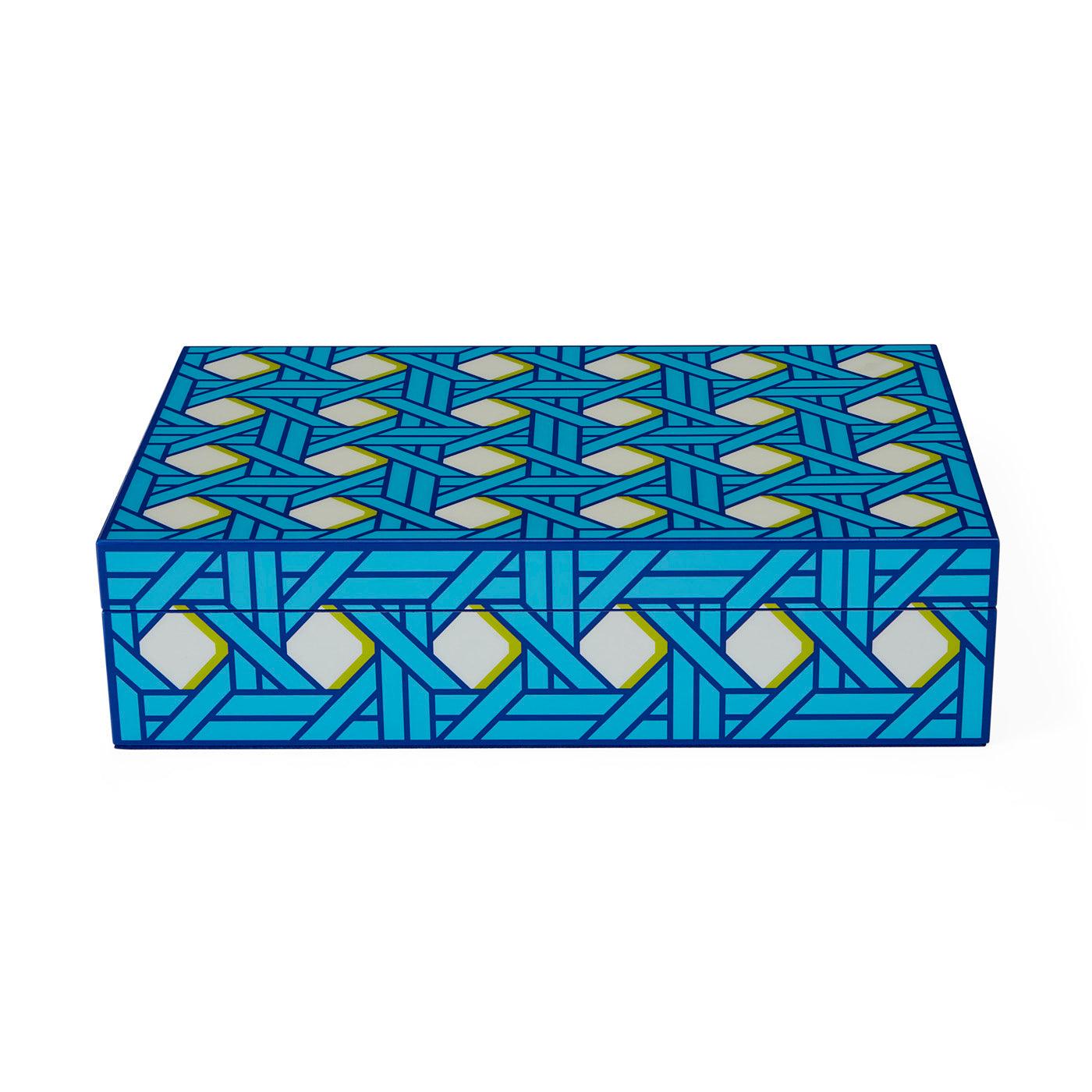 Jonathan Adler Basketweave Lacquer Aufbewahrungsbox mit Deckel | Large