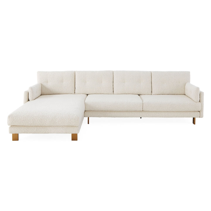 Jonathan Adler Bouclé-Ecksofa Malibu mit Lounge links | Cirrus Powder