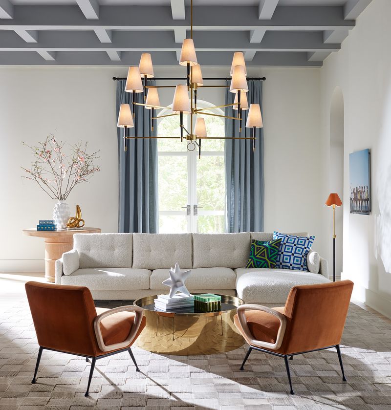 Jonathan Adler Bouclé-Ecksofa Malibu mit Lounge rechts | Cirrus Powder