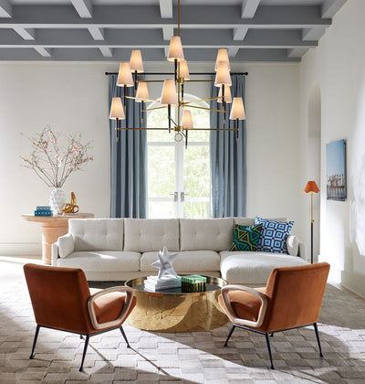 Jonathan Adler Bouclé-Ecksofa Malibu mit Lounge rechts | Cirrus Powder