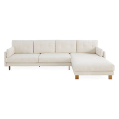Jonathan Adler Canapé d’angle en bouclé Malibu avec Lounge à droite | Cirrus Powder