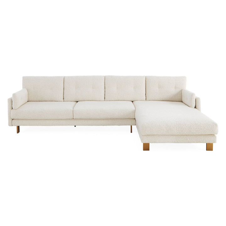 Jonathan Adler Bouclé-Ecksofa Malibu mit Lounge rechts | Cirrus Powder