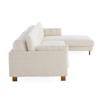 Jonathan Adler Bouclé-Ecksofa Malibu mit Lounge rechts | Cirrus Powder