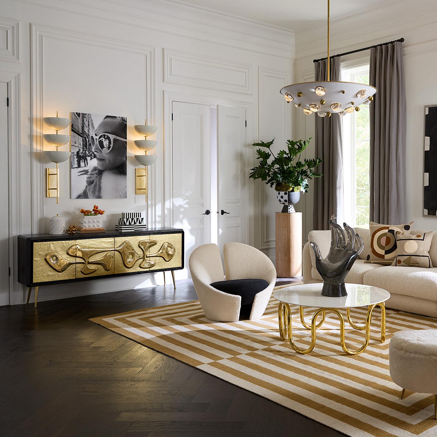 Jonathan Adler Bouclé Lounge-Chair Sessel Marais | Olympus Ivory