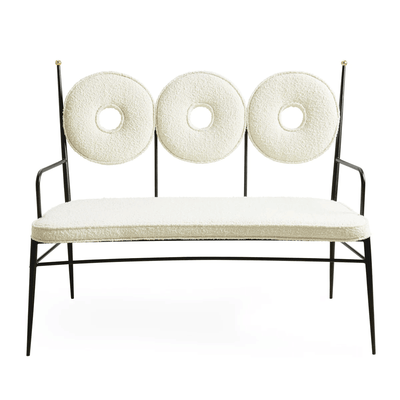 Jonathan Adler Bouclé-Sitzbank Rondo | Olympus Oatmeal