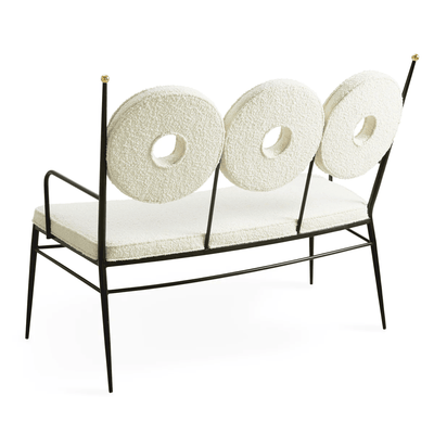 Jonathan Adler Bouclé-Sitzbank Rondo | Olympus Oatmeal