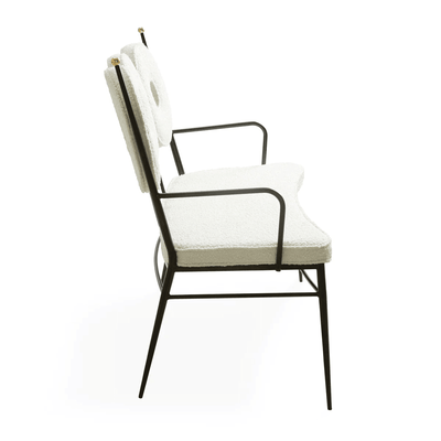 Jonathan Adler Bouclé-Sitzbank Rondo | Olympus Oatmeal