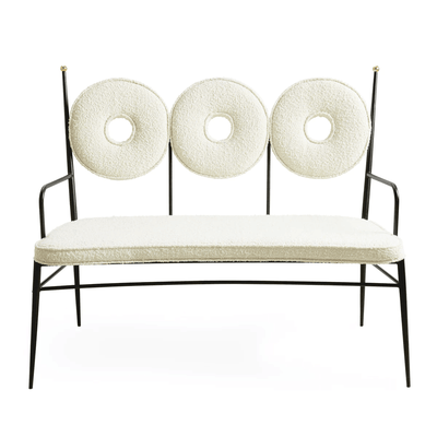 Jonathan Adler Bouclé-Sitzbank Rondo | Olympus Oatmeal