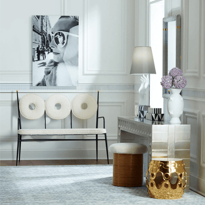 Jonathan Adler Bouclé-Sitzbank Rondo | Olympus Oatmeal