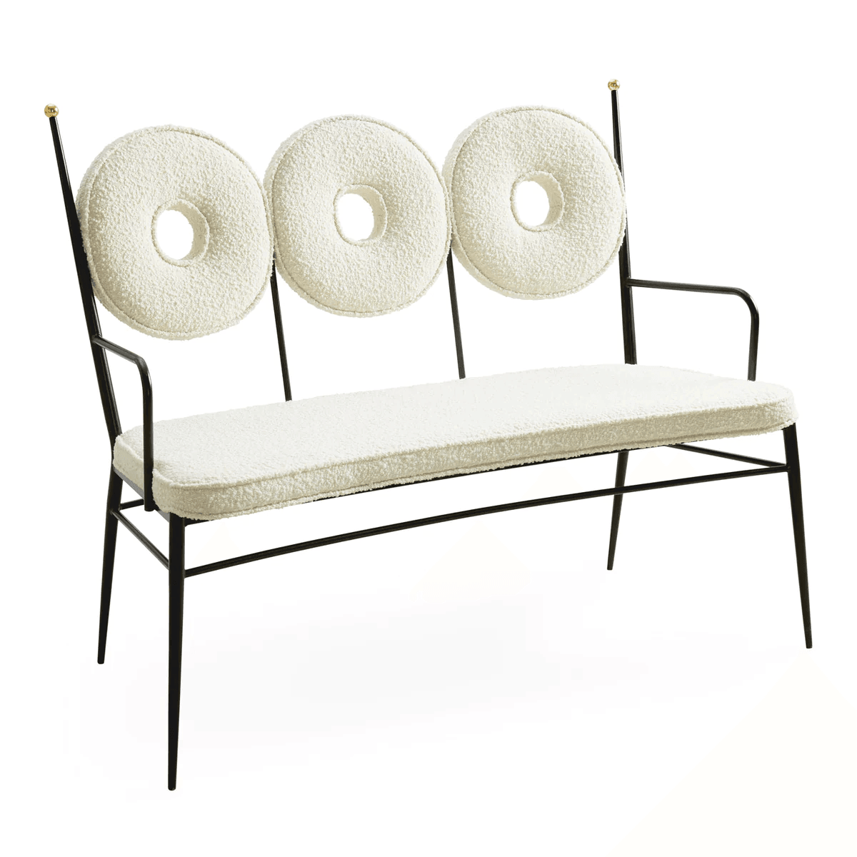Jonathan Adler Bouclé-Sitzbank Rondo | Olympus Oatmeal