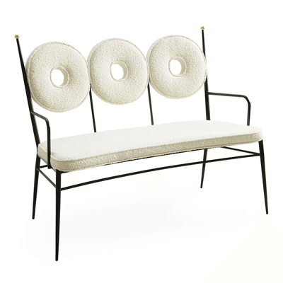 Jonathan Adler Bouclé-Sitzbank Rondo | Olympus Oatmeal