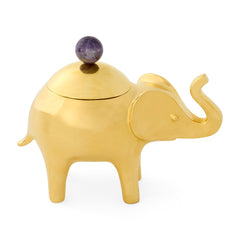 Jonathan Adler Aufbewahrungsdose Brass Elephant | Messing mit echtem Amethyst