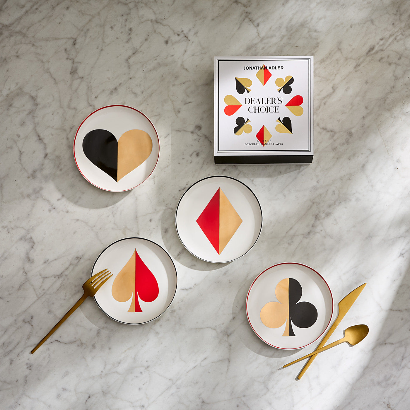 Jonathan Adler Canapé Dessert Teller Set Dealer´s Choice | 4-teilig