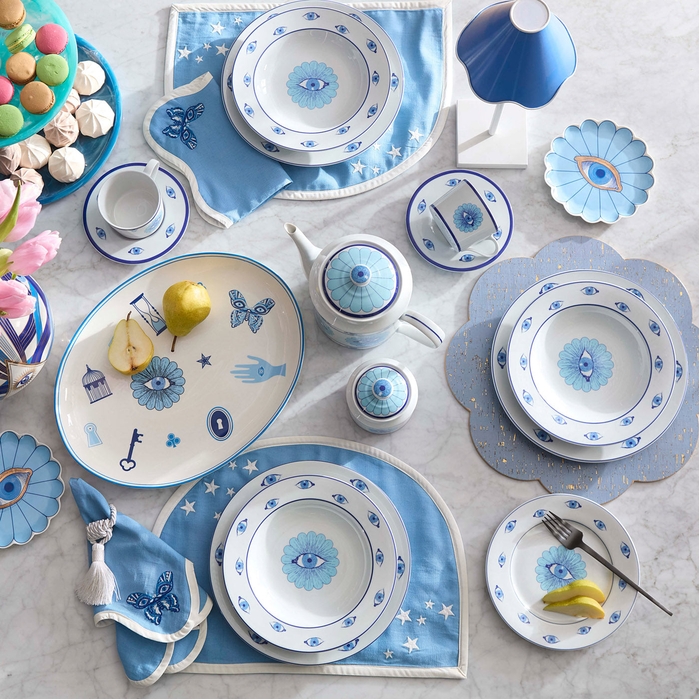 Jonathan Adler Canapé Dessert Teller Set Fleur | 4-teilig
