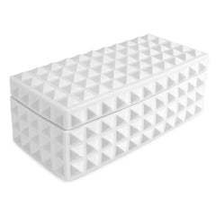 Jonathan Adler Aufbewahrungsbox Charade Square Studded | Mattweiß