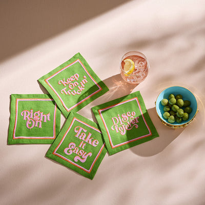 Jonathan Adler Cocktail-Stoffservietten Deep Thoughts 4-teilig