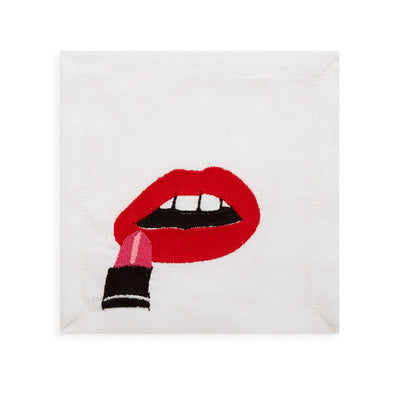 Jonathan Adler Cocktail-Stoffservietten Lips 4-teilig