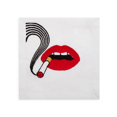 Jonathan Adler Cocktail-Stoffservietten Lips 4-teilig
