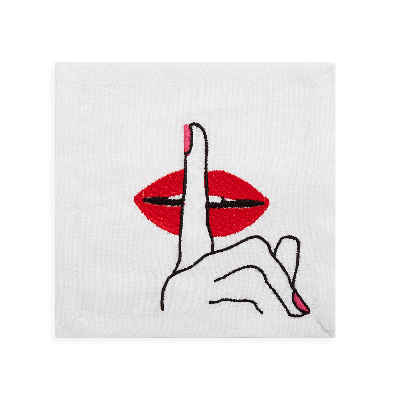 Jonathan Adler Cocktail-Stoffservietten Lips 4-teilig