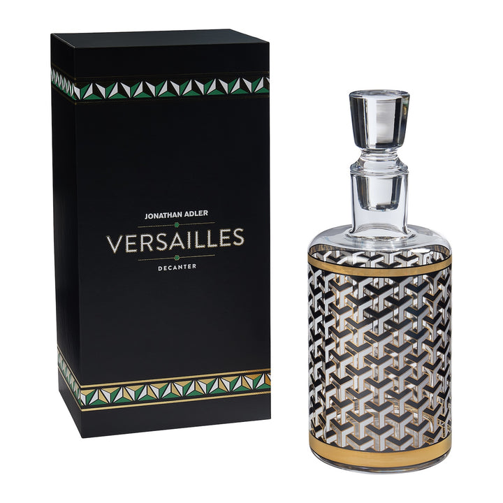 Jonathan Adler Dekanter Versailles mit schwarzer Geschenkverpackung