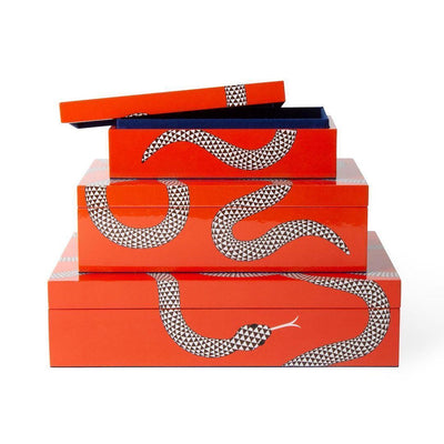 Jonathan Adler Eden Lacquer Aufbewahrungsbox mit Deckel Large | Orange